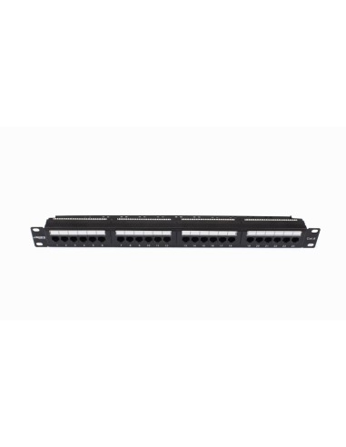 Patch Panel Cat 6A UTP rack 19" 1U Lapara Networking (Vista frontal)