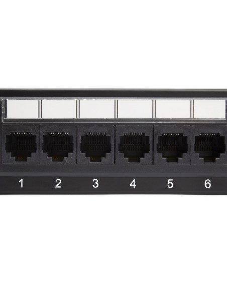 Patch Panel Cat 6A UTP rack 19" 1U Lapara Networking (Detalle conectores)