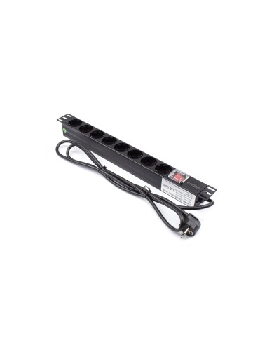 Regleta rack 19" 8 X Schuko con interruptor (Vista lateral)