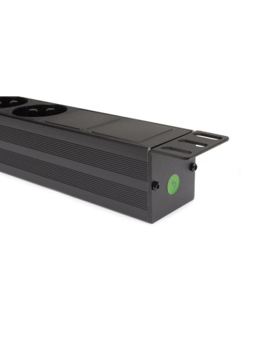 Regleta rack 19" 6 X Schuko con interruptor (detalle perfil)