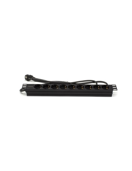 Regleta rack 19" 9 X Schuko c Lapara Networking (Vista lateral)