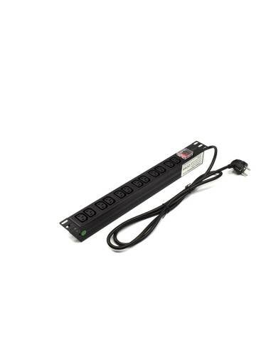 Regleta rack 19" 12 X IEC C13 con magnetotérmico (Detalle interruptor con tapa)