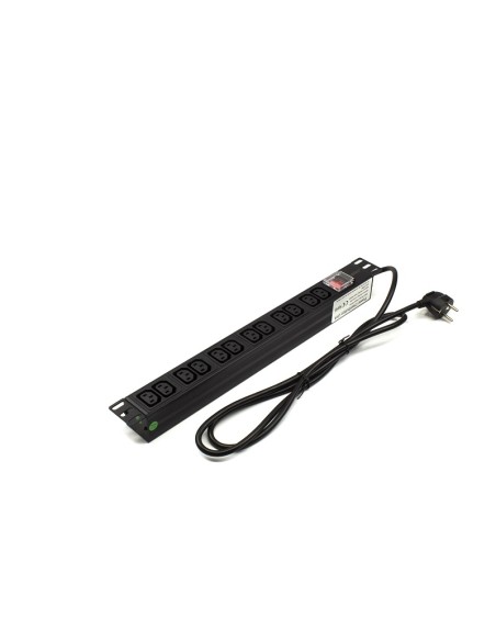 Regleta rack 19" 12 X IEC C13 con magnetotérmico (Detalle interruptor con tapa)
