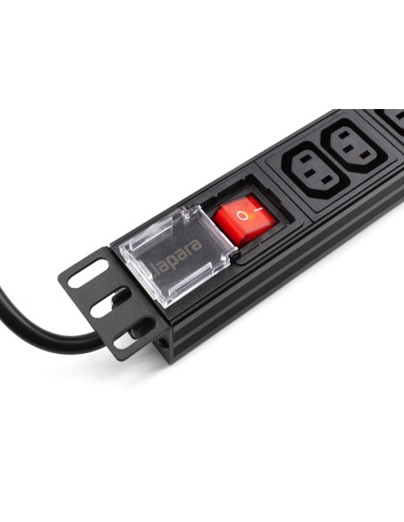 Regleta rack 19" 12 X IEC con interruptor Lapara Networking