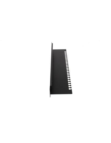 Panel cepillo pasacable rack 19" con retenedor 1U (Vista lateral)
