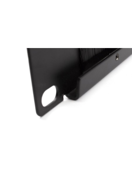 Panel cepillo pasacables abierto 1U rack 19" (Detalle perfil)