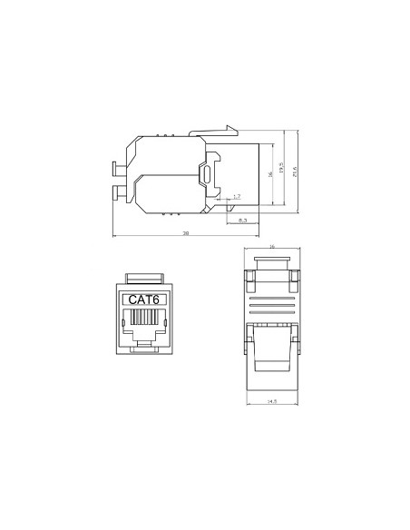 Modulo hembra RJ445 Cat 6 FTP ( Esquema)