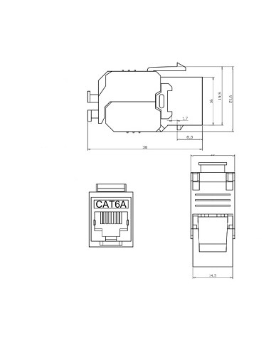 Modulo hembra RJ445 Cat 6 FTP ( Esquema)