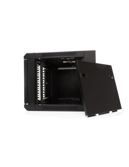 Armario rack mural 4U A600 F450 formato FlatPack (Vista lateral abierto)