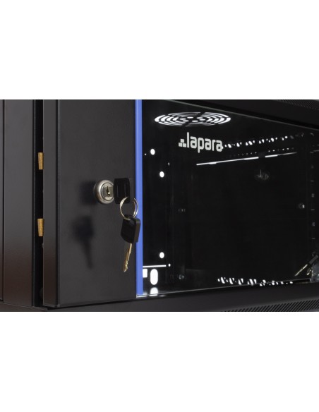 Armario rack mural 12U A600 F600Lapara Networking (Detalle cerradura)