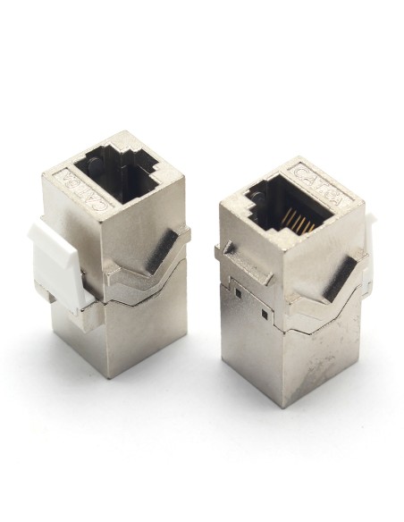 Adaptador doble hembra RJ45 CAT6A (Vista doble arriba)