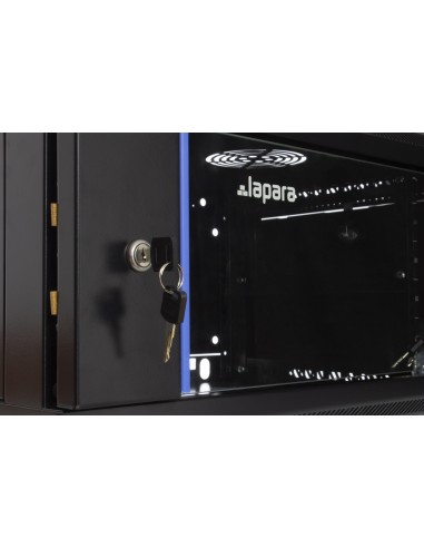 Armario rack mural 6U A600 F450 Lapara Networking (Detalle cerradura)