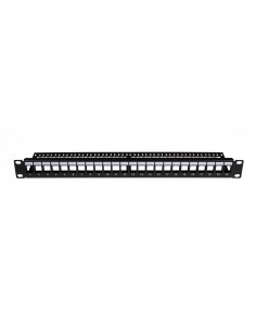 Panel de parcheo vacio rack 19"  UTP para 24 módulos slim keystone. 2