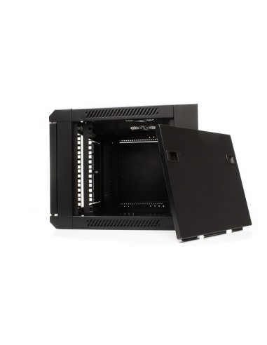 Armario rack mural 6U A600 F450 formato FlatPack (Vista lateral abierto)